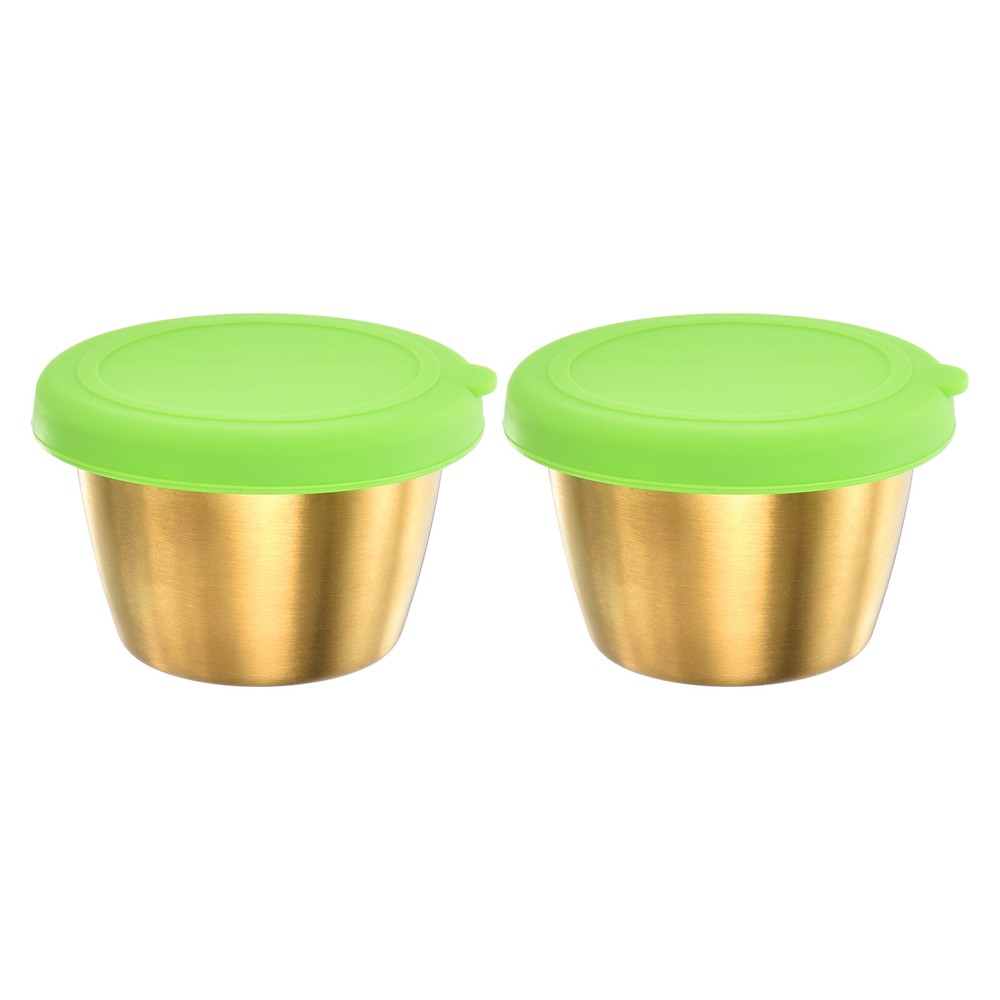 2pcs 2.4oz Salad Dressing Cups with Lids in Green