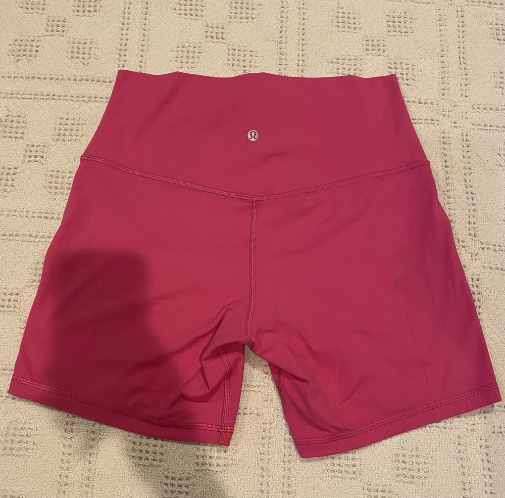 Lululemon Align 6 Sonic Pink High Rise Biker Shorts Size 10 Rare
