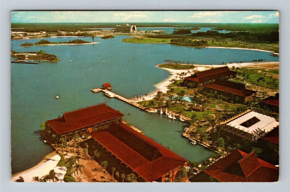 Vintage Orlando Florida Disney World Tropical Polynesian Village Postcard