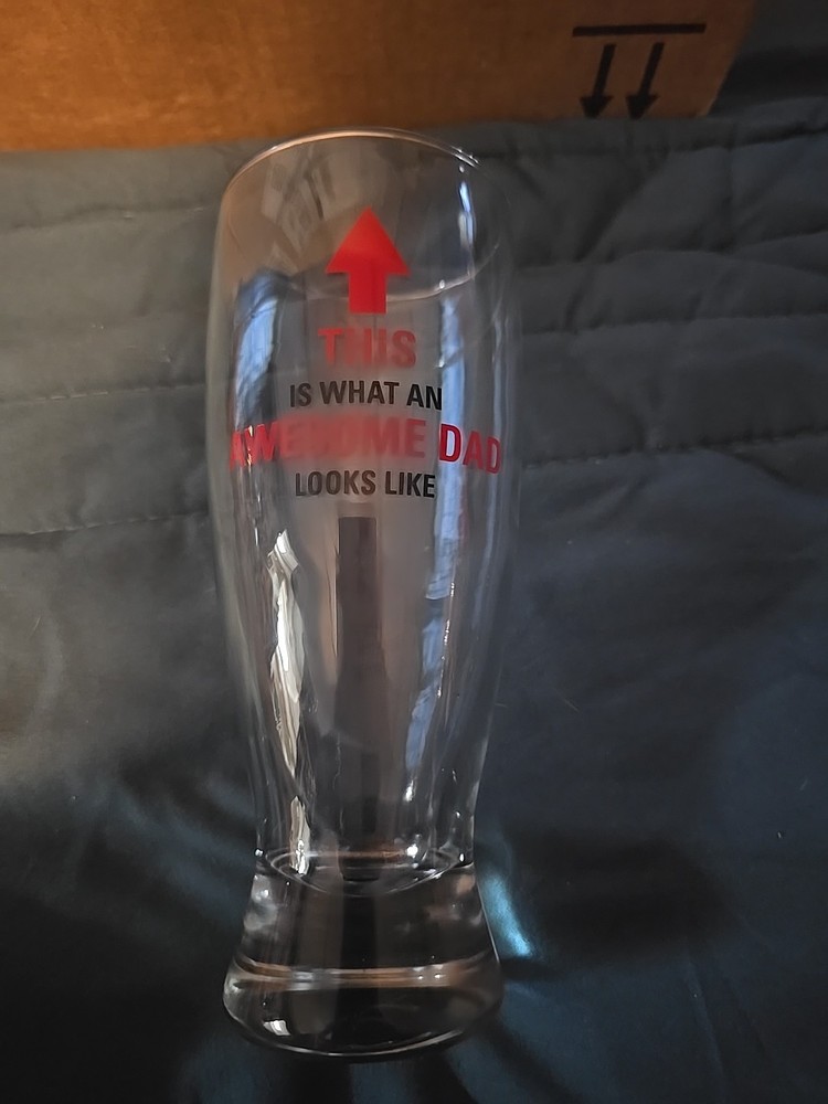 Awesome Dad 14.5 Oz Beer Goblet Glass for the Best Father  