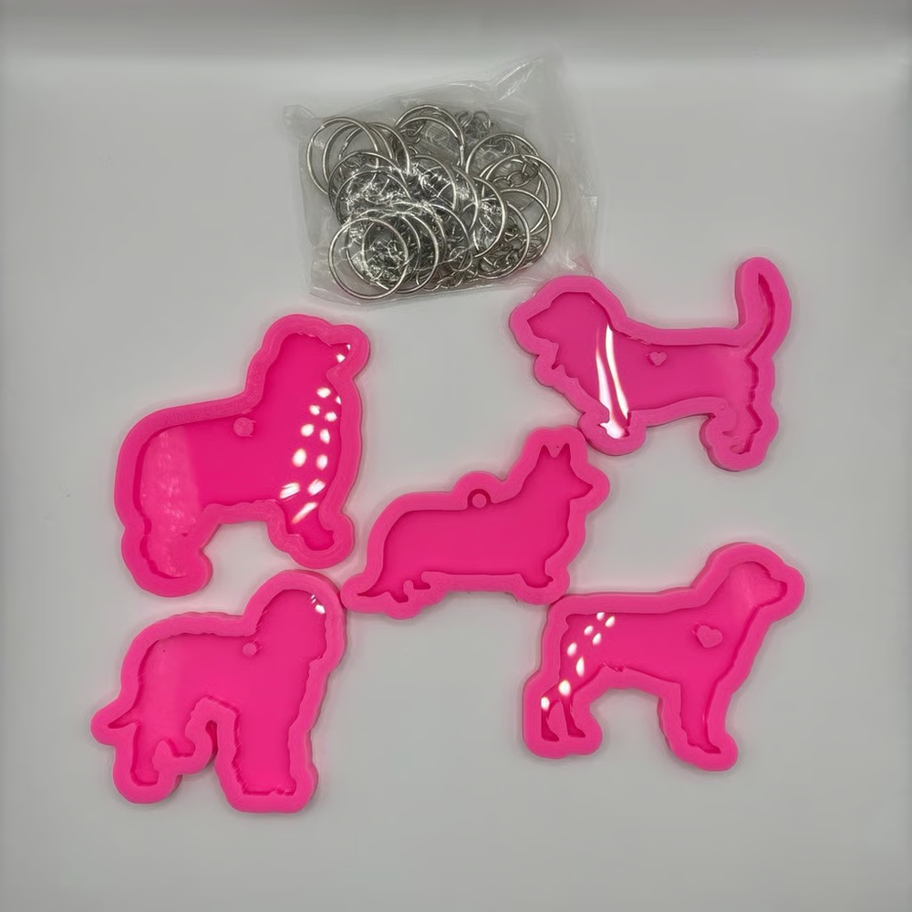 Multiple Keychain Dog Silicone Molds