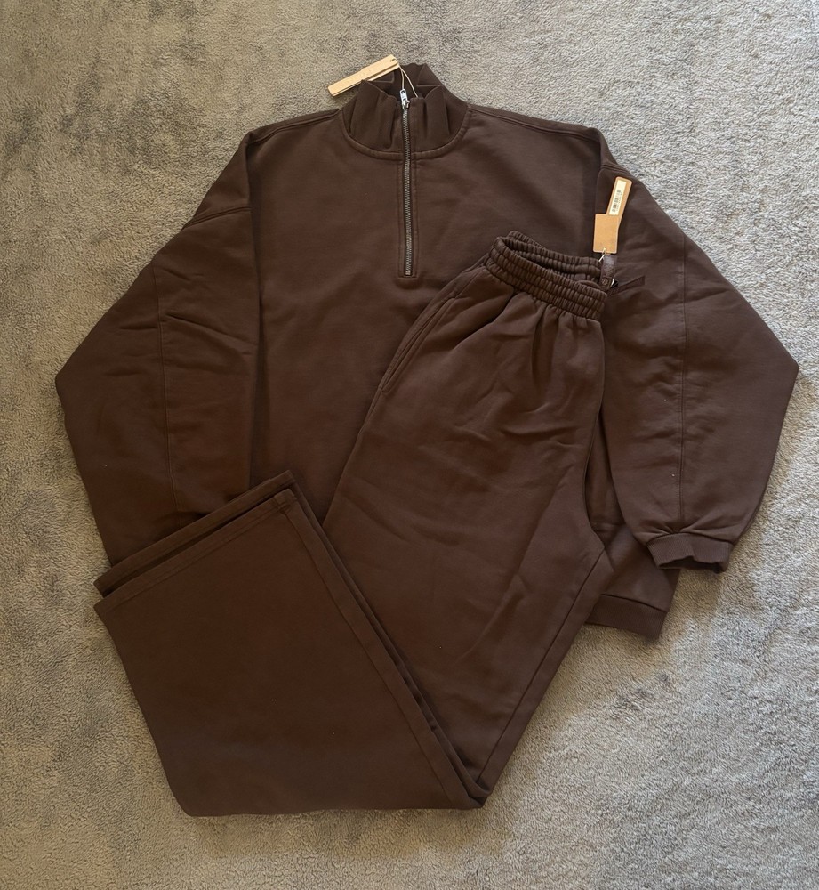 Skims 2-Piece Sweatpant And Half Zip Pull Over Size Xs