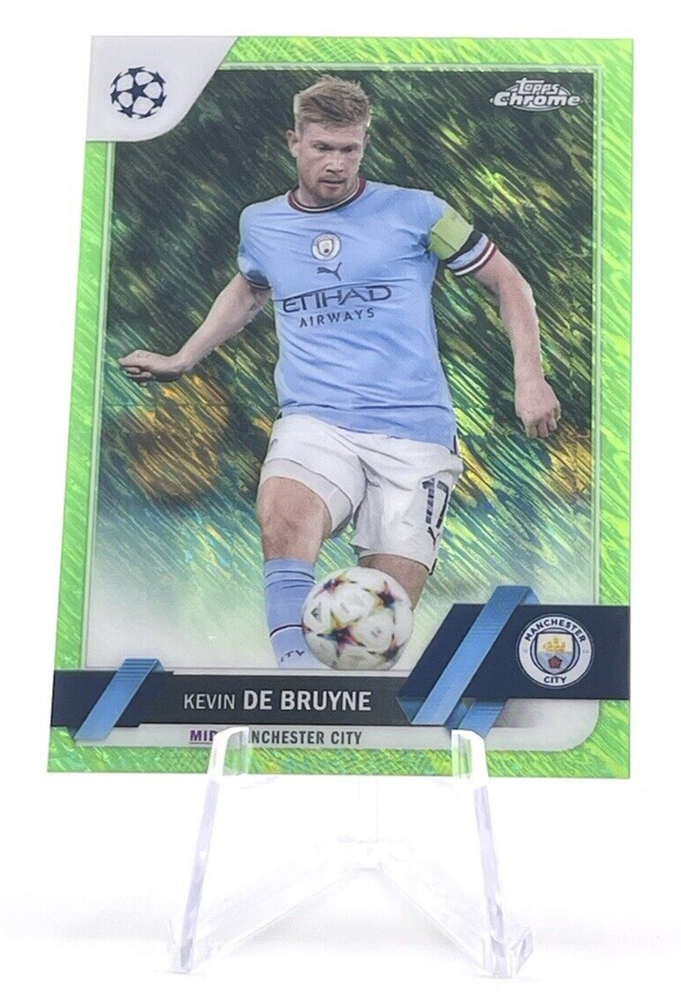 Kevin De Bruyne 2022-23 Topps Chrome UEFA Neon Green Shimmer /399 #33 Man City