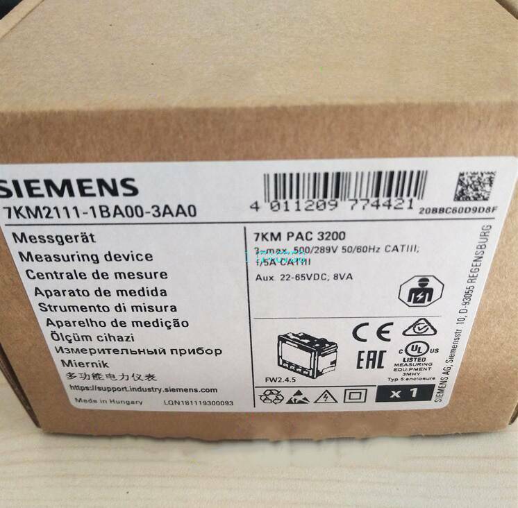 ONE NEW SIEMENS PAC3200 MULTI-FUNCTION POWER METER 7KM2111-1BA00-3AA0