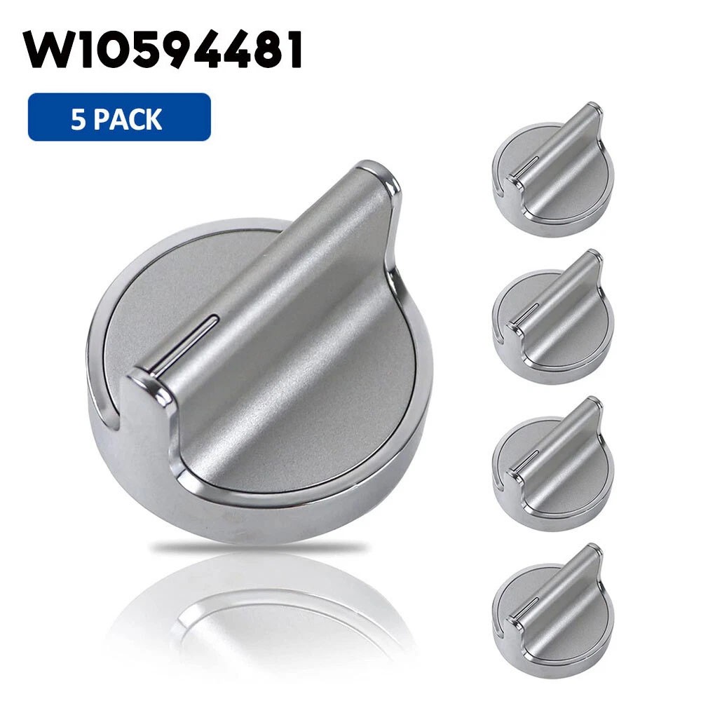 5 PACK Upgraded W10594481 Gas Stove knobs for Whirlpool WCG55US0HS00 Range Oven