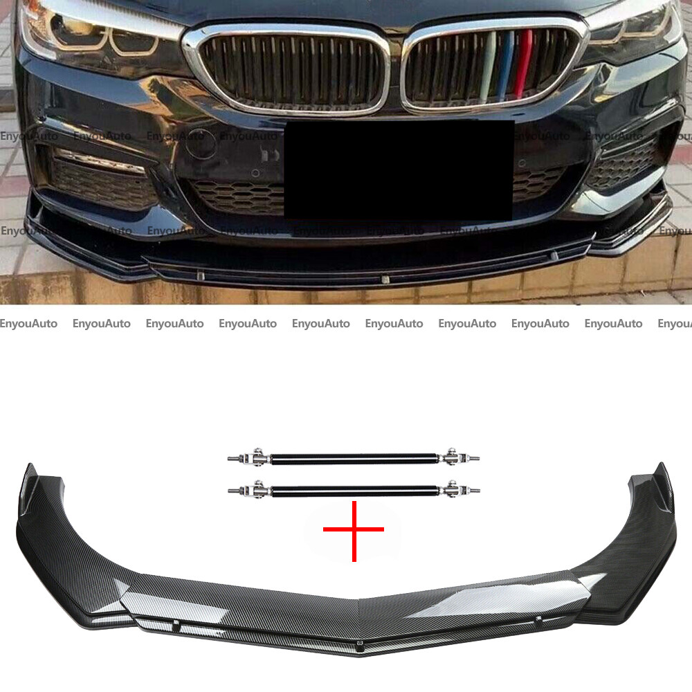 Carbon Fiber Front Bumper Lip Spoiler + Strut Rod for BMW 640i/650i Coupe