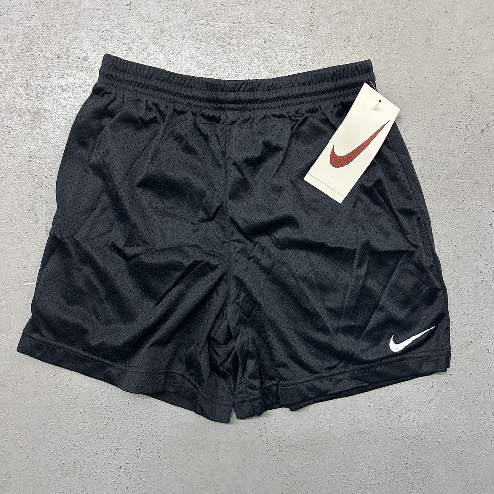 Youth Vintage Nike Grey Tag Black Mesh Basketball Shorts 90s Boys XL USA made