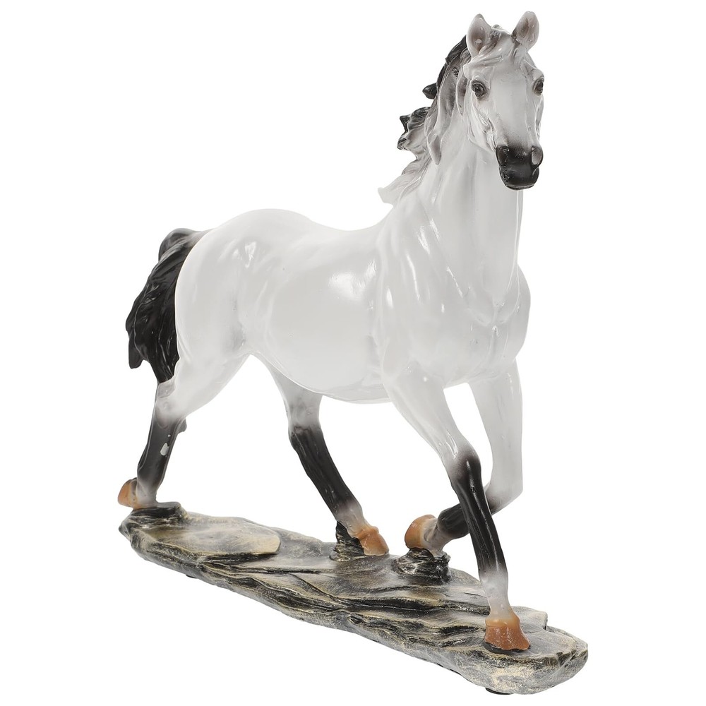 Horse Resin Statue Decorative Horse Art Figurine - Standing Horse Sc...