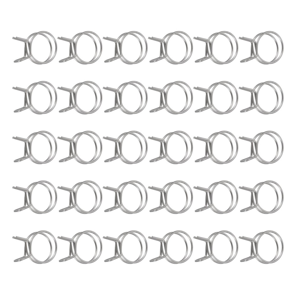 30Pcs 28mm/1.1inch Double Wire Spring Hose Clamp, Adjustable Spring Clips