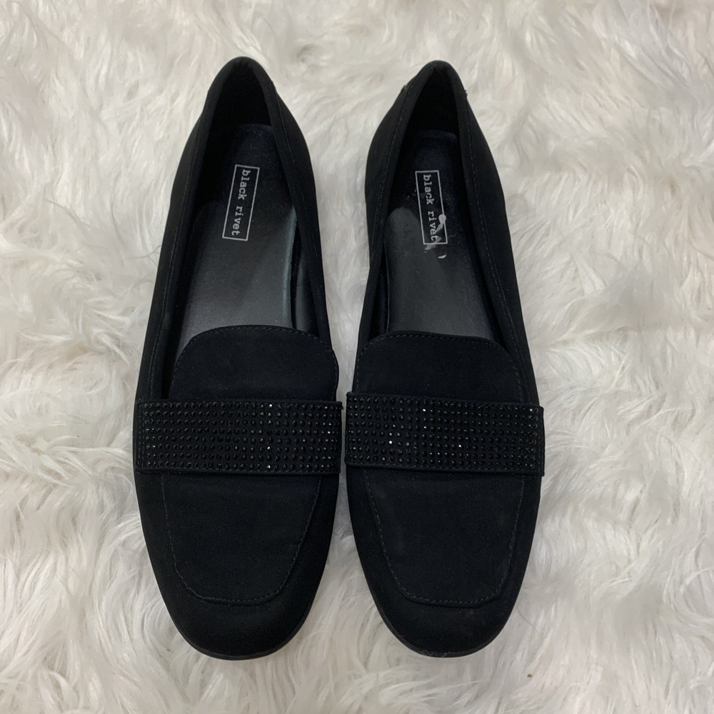 Black Rivet black bling loafers 10M