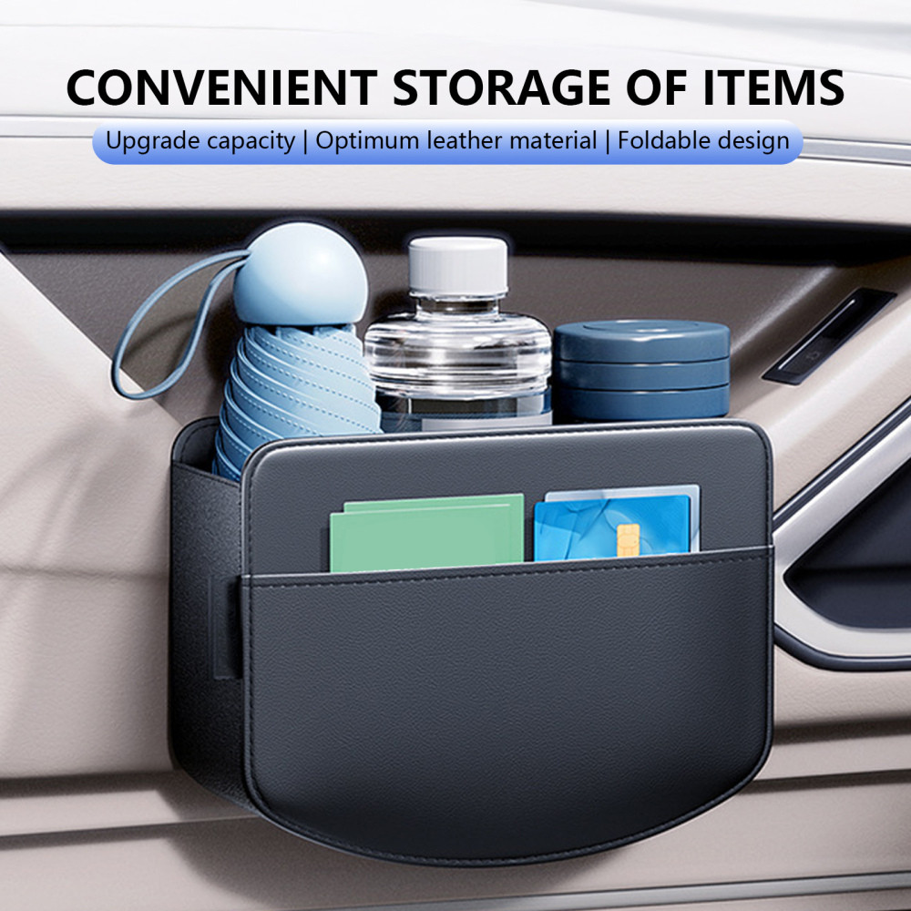 1PC Car Seat Side Holder Pocket Purse Organizer PU Leather Storage Bag Organizer