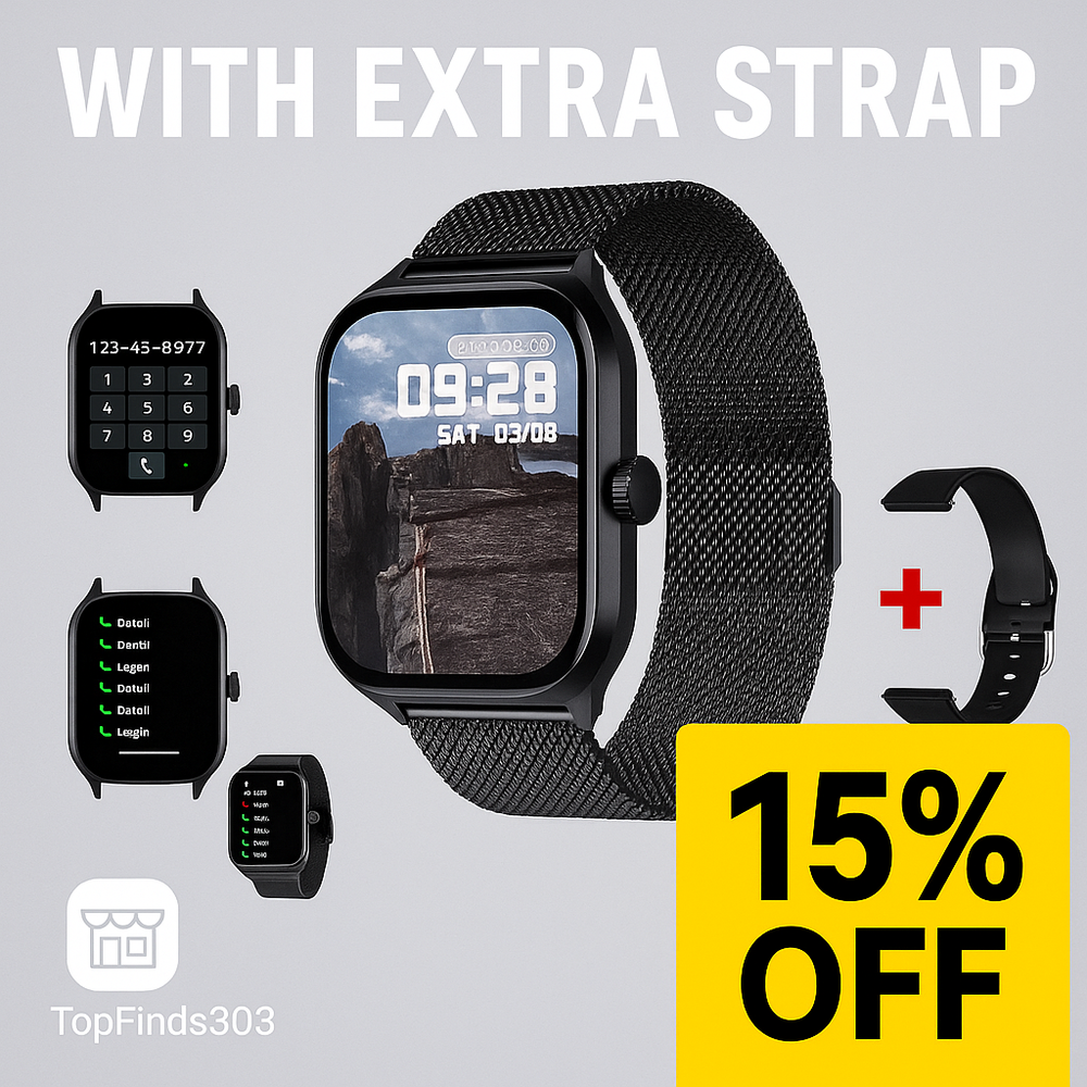 Smart Watch 2.01 HD Display with Bluetooth Calls, Messages, Sport Modes & Custom Faces