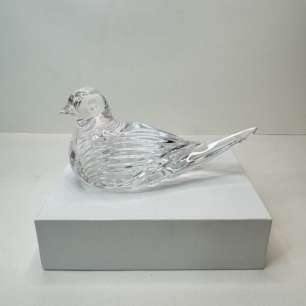 Vintage Waterford Crystal Bird Paperweight Figurine with Minor Tail Imperfection