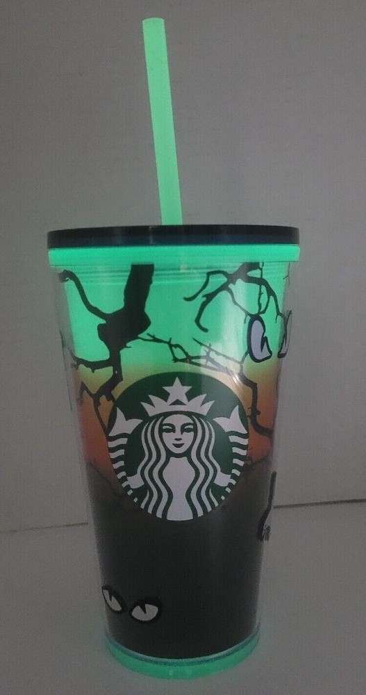 Starbucks Halloween Glow Dark Ravens Fall Tumbler Cup Hot Cold  
