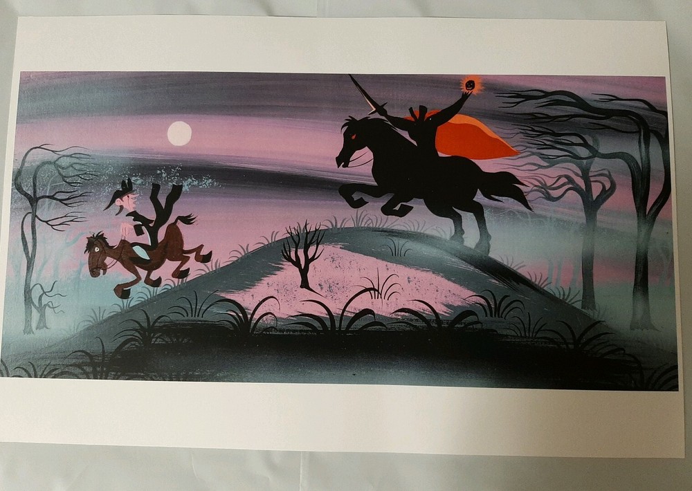 Mary Blair Ichabod Crane Headless Horseman Concept Art Matte Poster 13x19 Purple