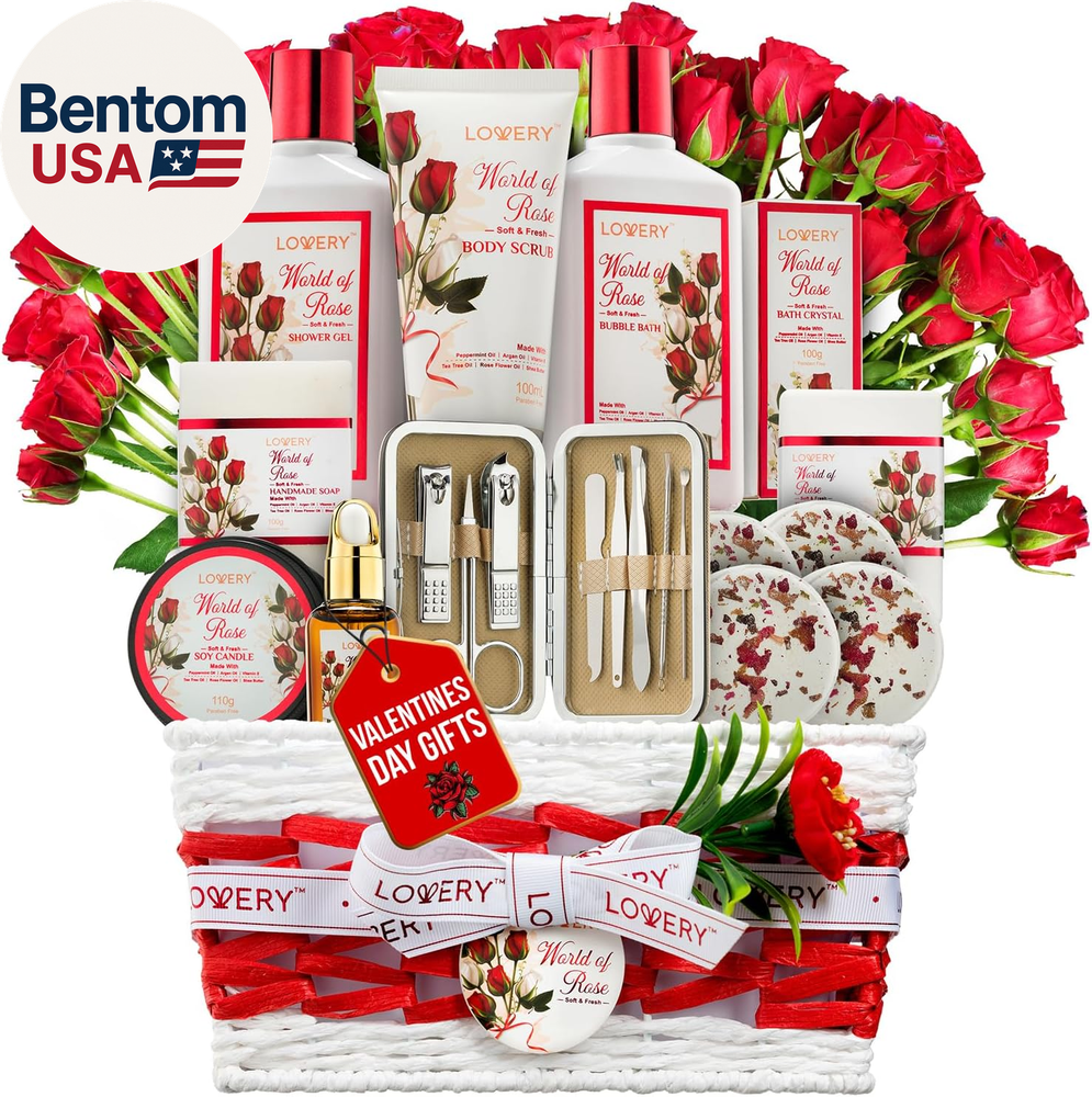 Valentines Day Gifts for Her, Red Rose Spa Gifts for Women, Bath and Body Gift S-image