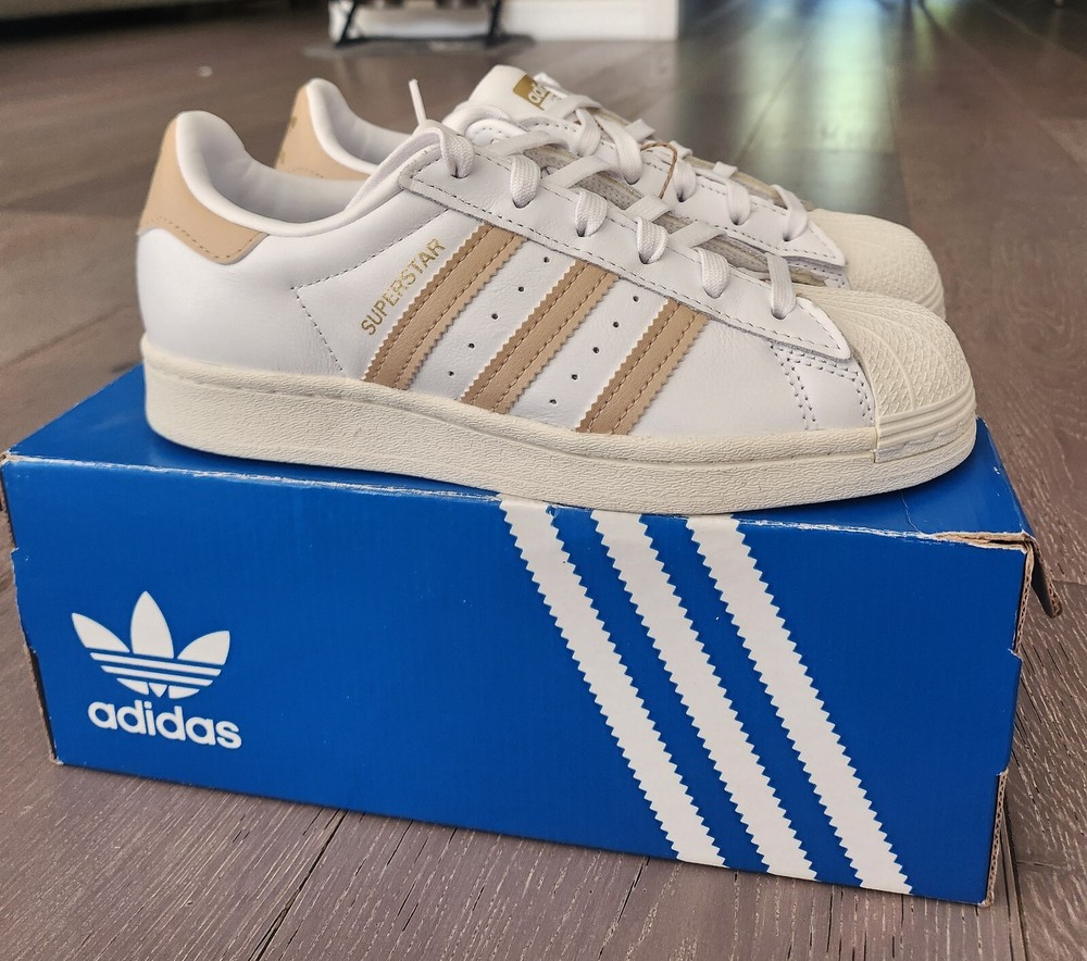 Adidas Women's Superstar Originals Sneakers White Magic Beige Size 5