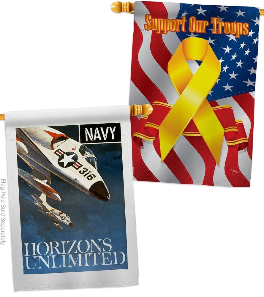 Horizons Unlimited House Flag Pack Armed Forces Navy USN Seabee United State ...