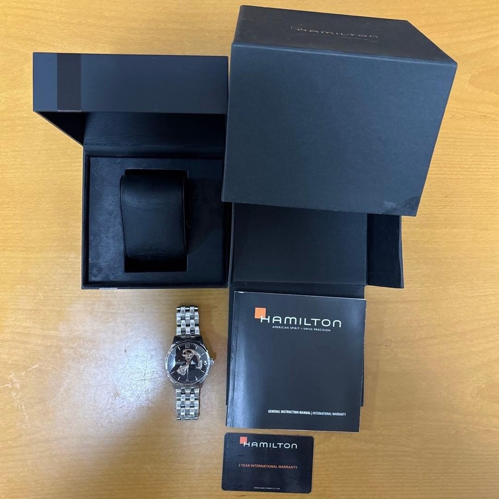 HAMILTON Jazzmaster H327050 Open Heart 42mm Automatic Black Dial Full Set Japan