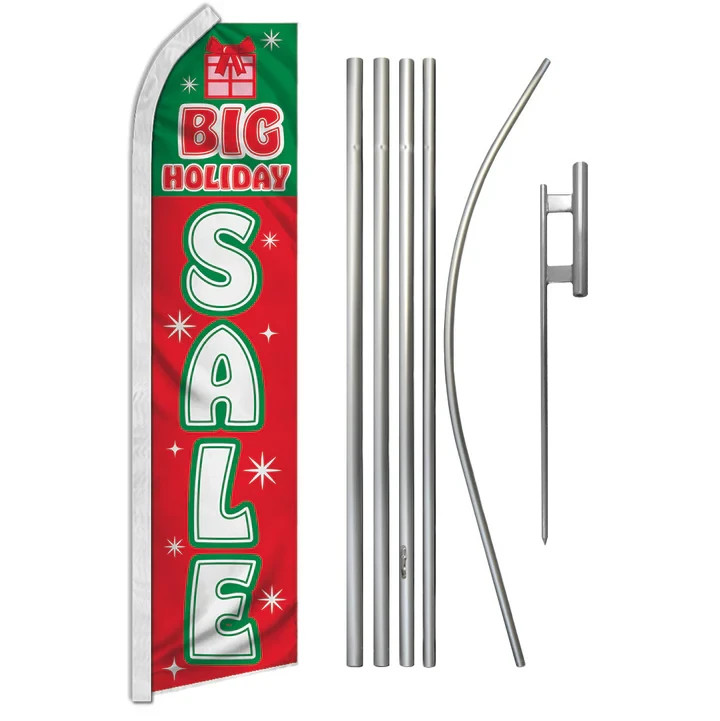 Big Holiday Sale (Gift) Advertising Swooper Feather Flutter Flag & Pole Kit Sale