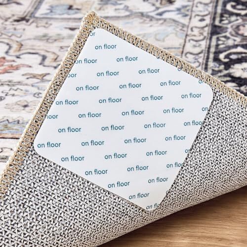 Rug Tape for Hardwood Floors - 12 PCS Anti Slip Rug Grips Rug Stickers for