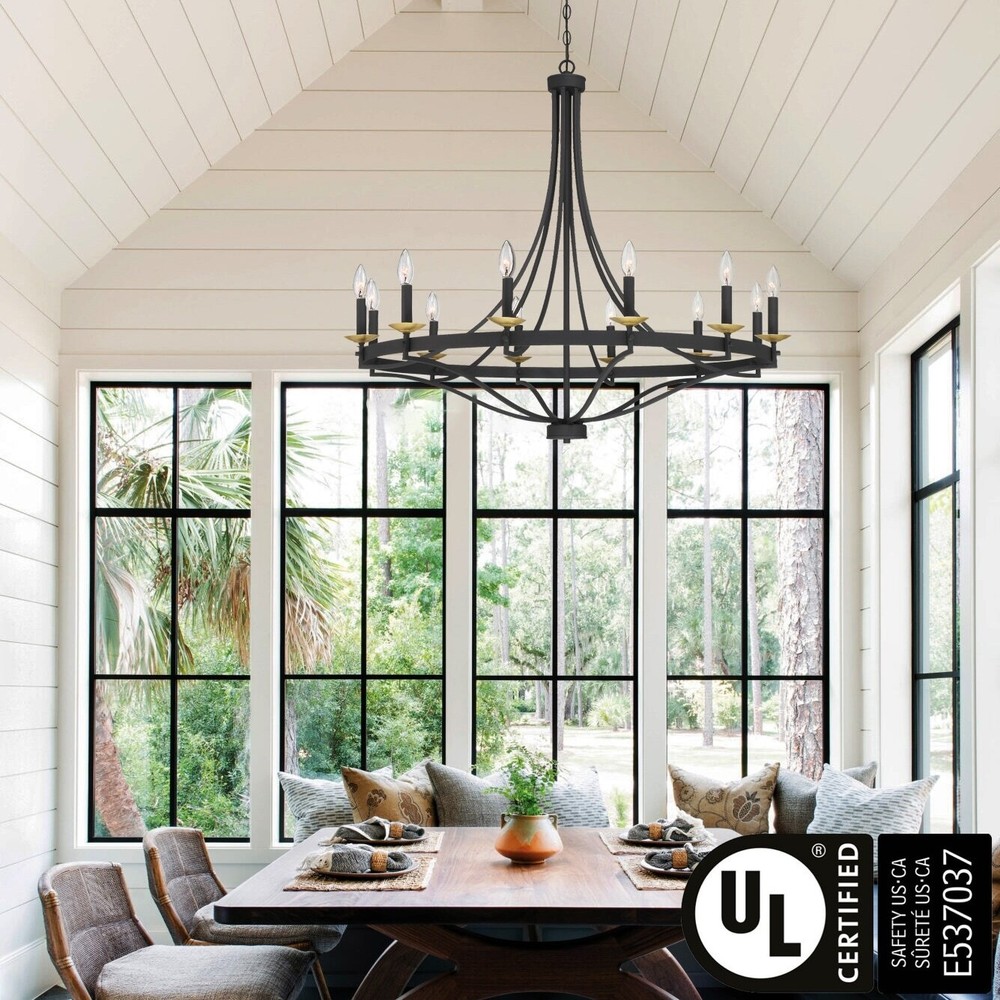 Fidenza 12-light Modern Farmhouse Empire Wagon Wheel