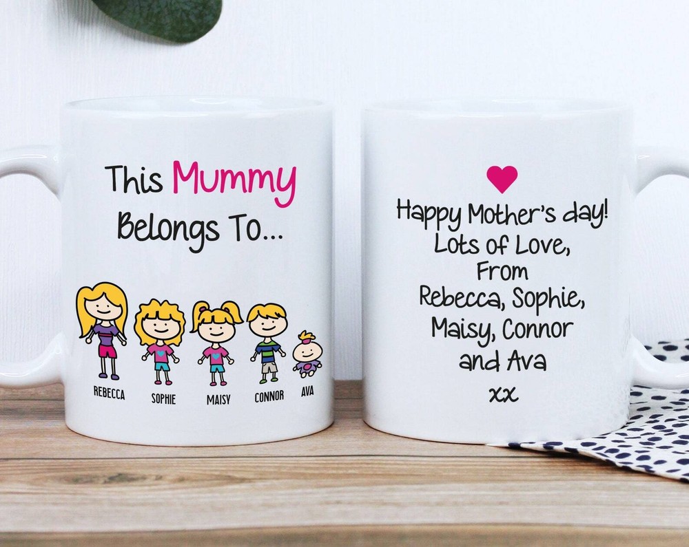 Mothers Day Gift This Mummy Belongs To Mug Family Portrait Coffee / Tea Cup-image