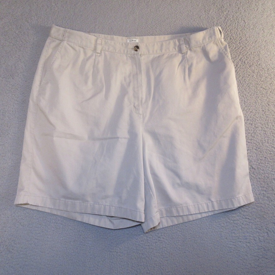 LL Bean Shorts 22W Women Comfort Waist 100% Cotton Plus Size Measures 42x9