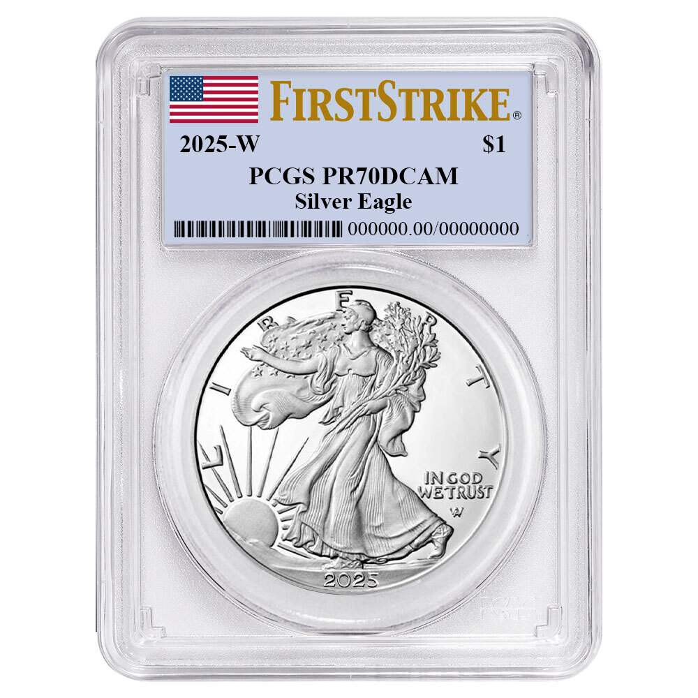 Presale - 2025-W Proof $1 American Silver Eagle PCGS PR70DCAM FS Flag Label-image