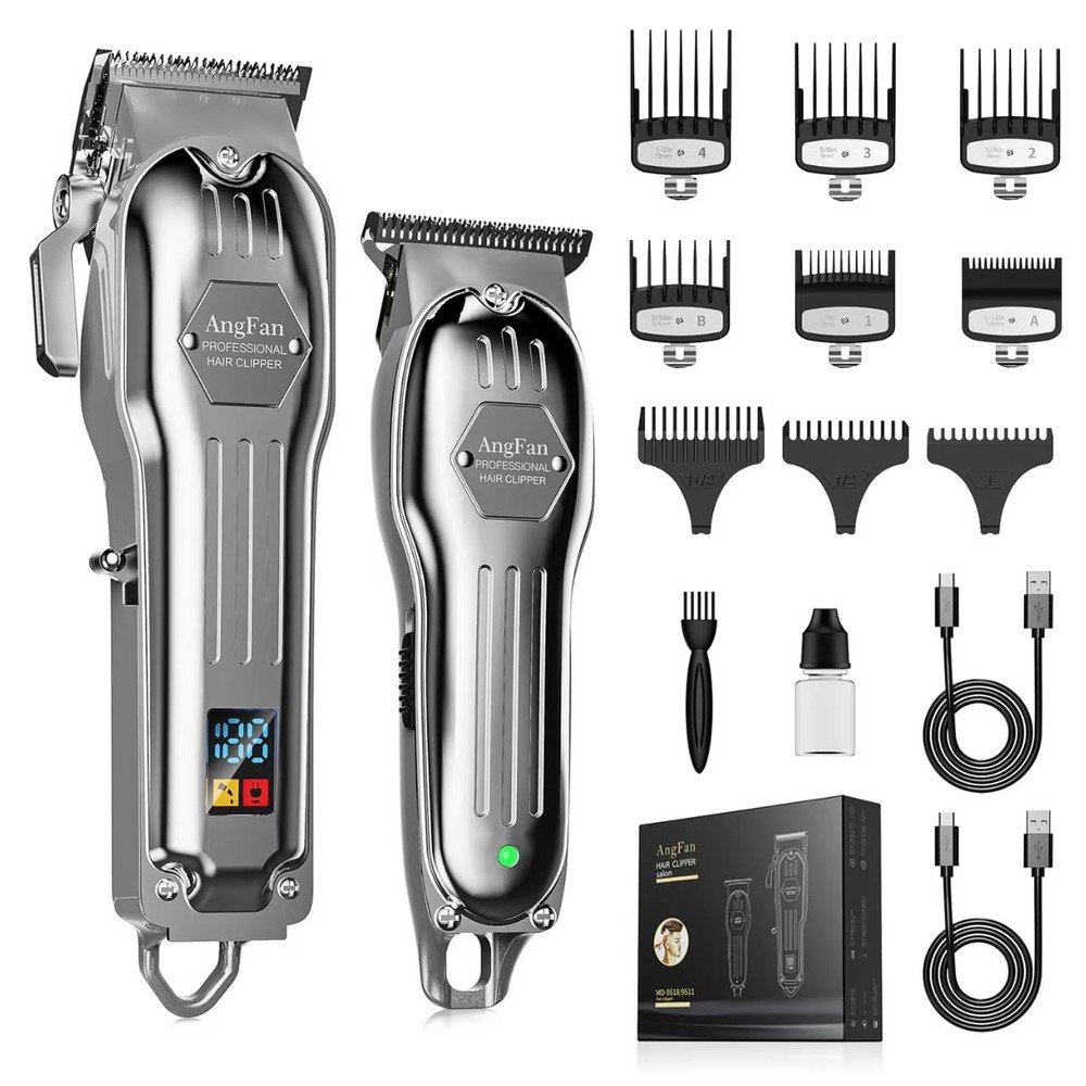 AngFan Professional Hair Clippers for Men - Cordless Clippers & Trimmers Set ...