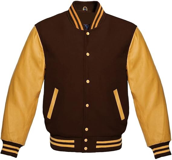 Varsity Jacket Letterman Baseball College Jacket Fashion with PU Leather Sleeves