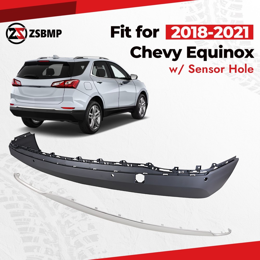 For 2018-2021 Chevy Equinox Rear Lower Bumper Cover Molding Trim w/ Sensor Holes