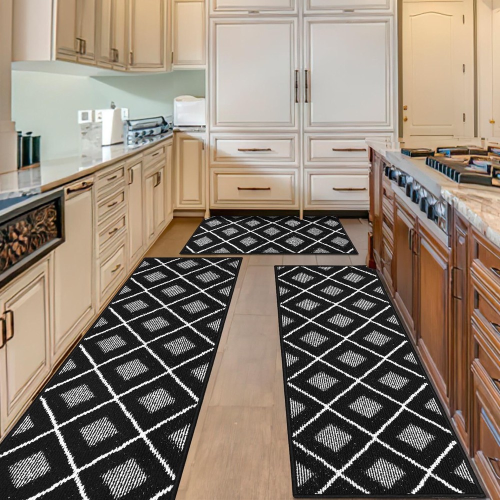 Kitchen Rugs Sets of 3,Non Slip Kitchen Rug Sets 3 Piece,Washable Kitchen Mat...