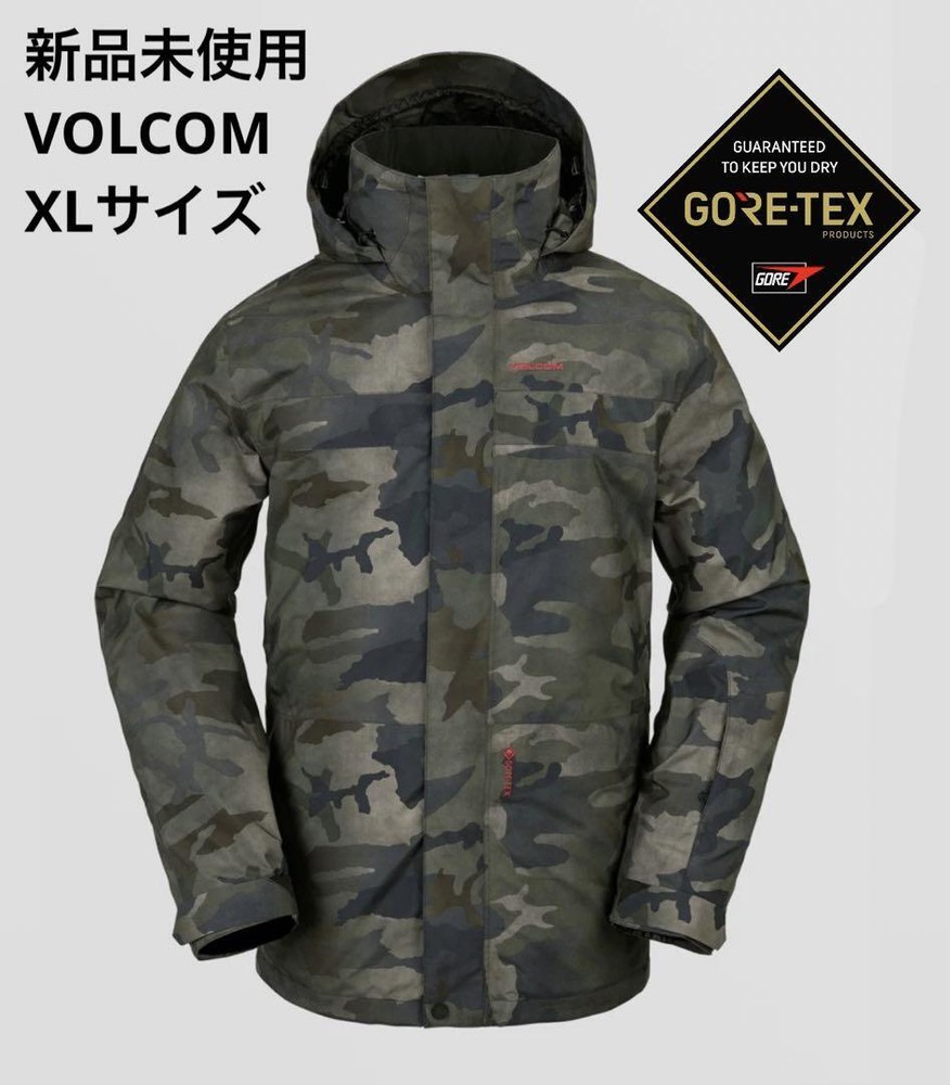 Volcom VCO STRETCH GORE-TEX Snowboard Jacket Mens Size XL Camo Green