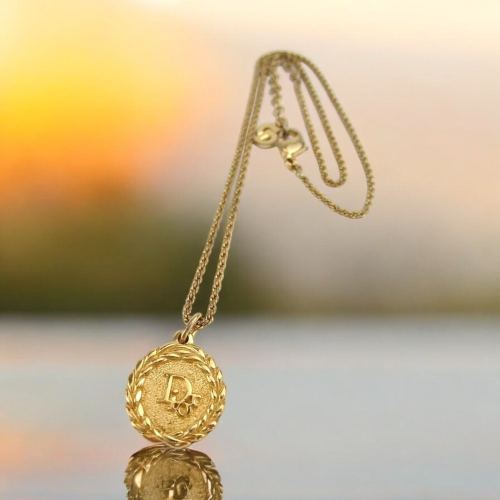 Dior CD Logo Pendant Necklace in Gold or Silver