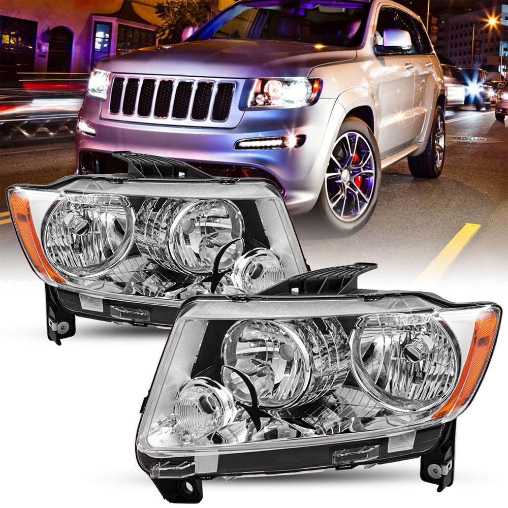 For 2011-2013 Jeep Grand Cherokee 11-17 Compass Headlights Halogen