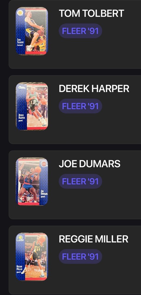 (4) Fleer 91’ NBA Cards