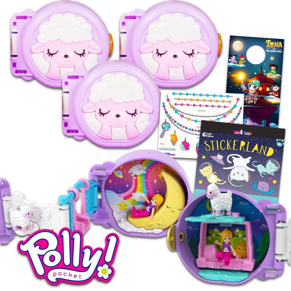 Polly Pocket Pajama Party Favors - 3 Pk Bundle with Polly Pocket Pajama Party...