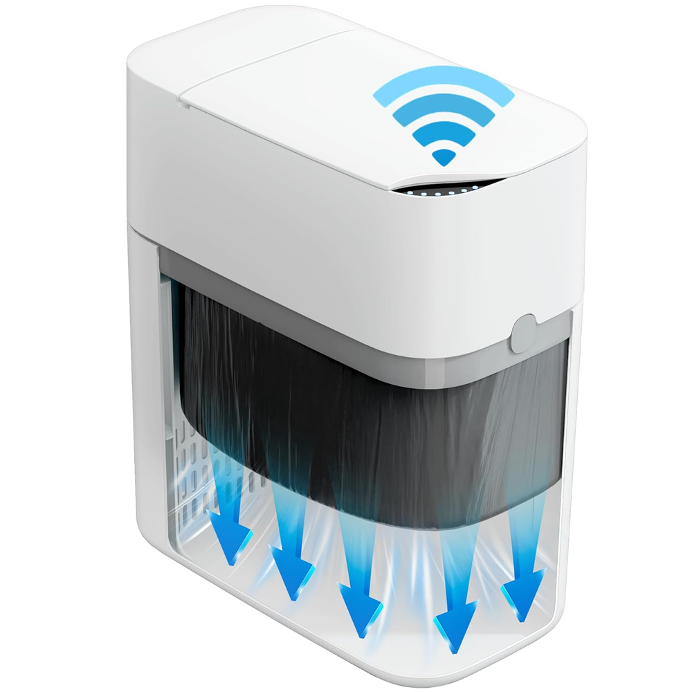 2nd Gen Motion Sensor Bathroom Trash Can with Slim Lid and Smart Design