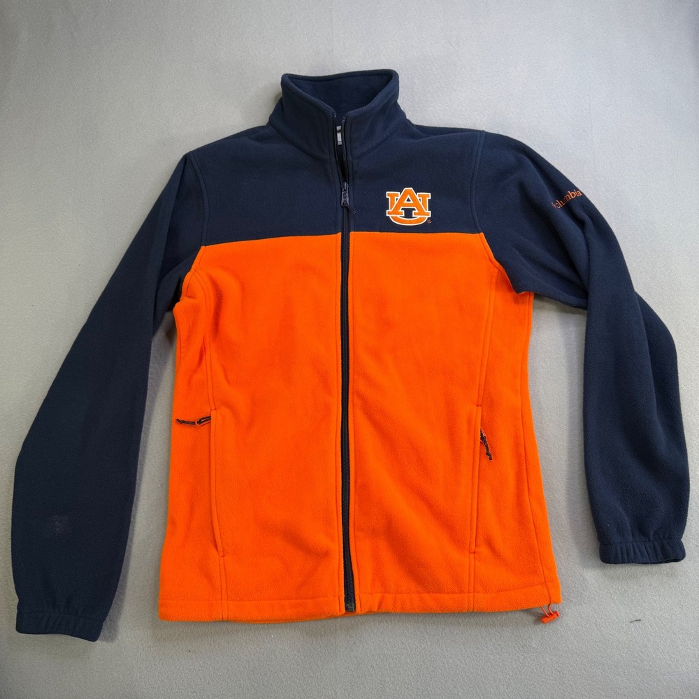 Columbia Auburn Tigers Full Zip Fleece Jacket Navy Orange Size S