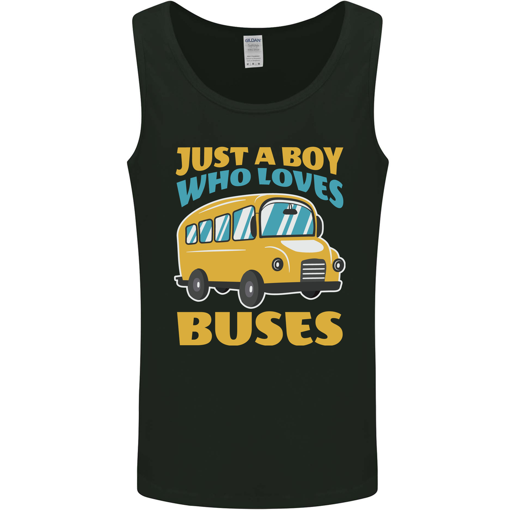 Just a Boy Who Loves Buses Bus Mens Vest Tank Top
