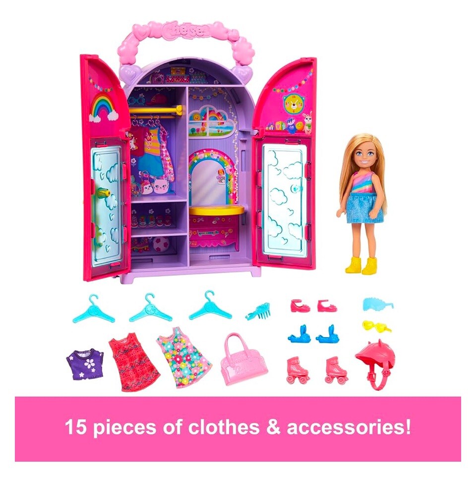 Barbie Chelsea Doll & Closet Toy Playset with Clothes & Accessories