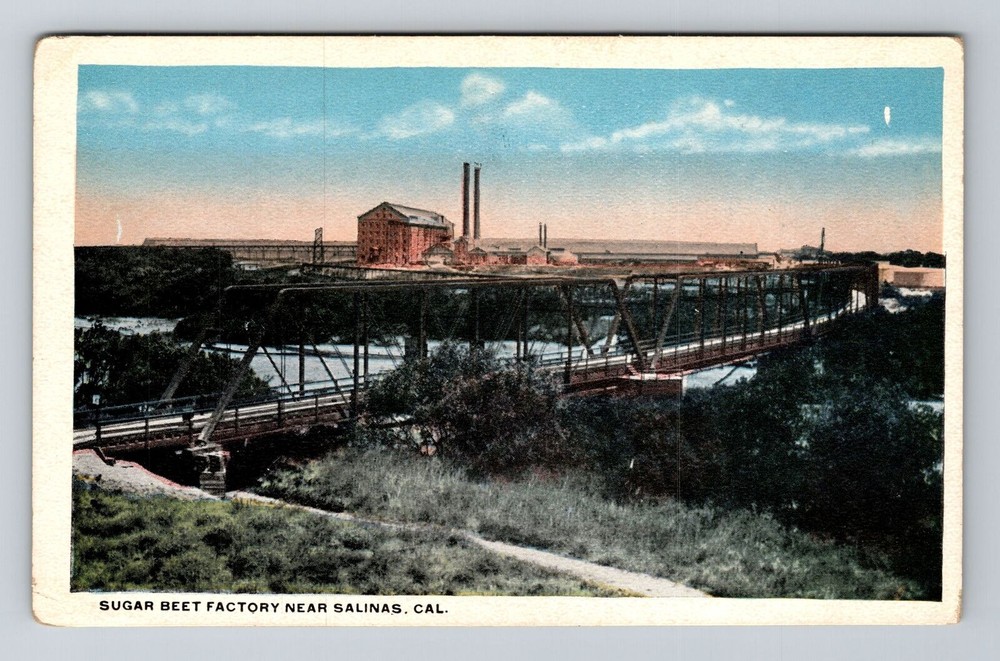 Salinas CA California Sugar Beet Factory Antique Vintage Souvenir Postcard
