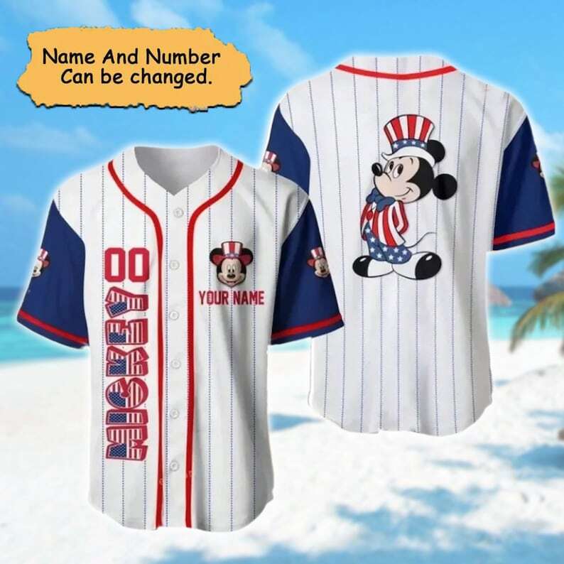 Personalized Mouse 4th of July Baseball Jersey, Independence Day Mouse 3D Print