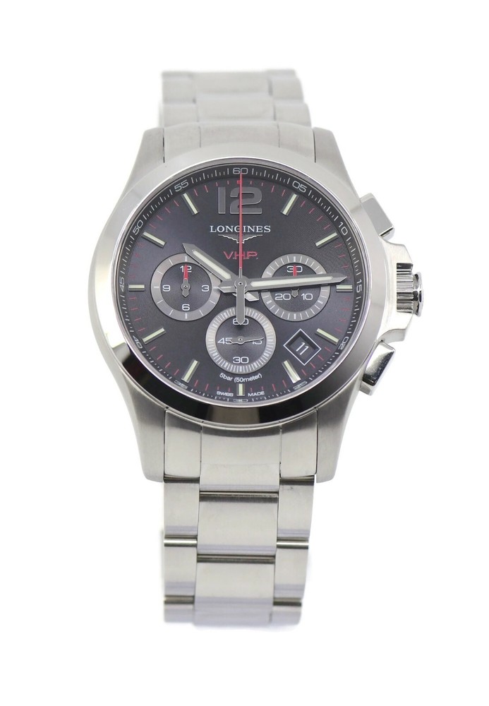 Longines Conquest VHP Stainless Steel Watch L3.717.4.56.6 with Silver Dial