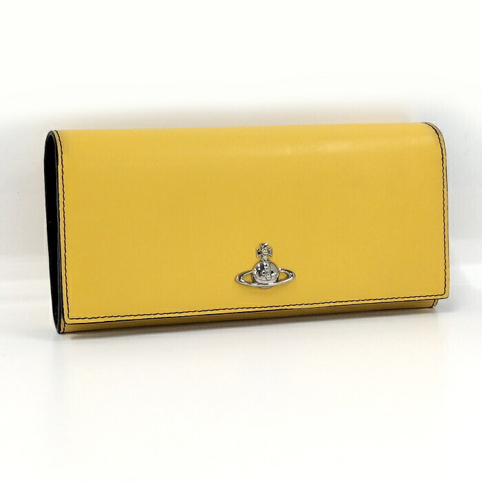 Vivienne Westwood Yellow Leather Bifold Wallet Used, 19x9cm, Good Condition
