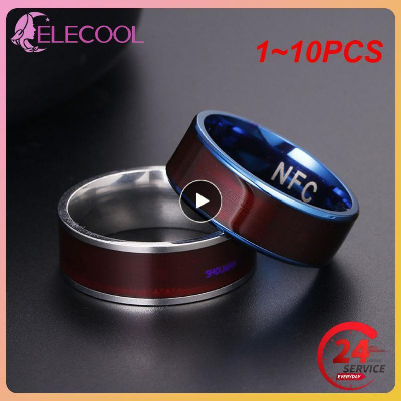 1~10PCS Fashion Men's Wear NFC Smart Ring Stainless Steel Pay Finger Digital Rin