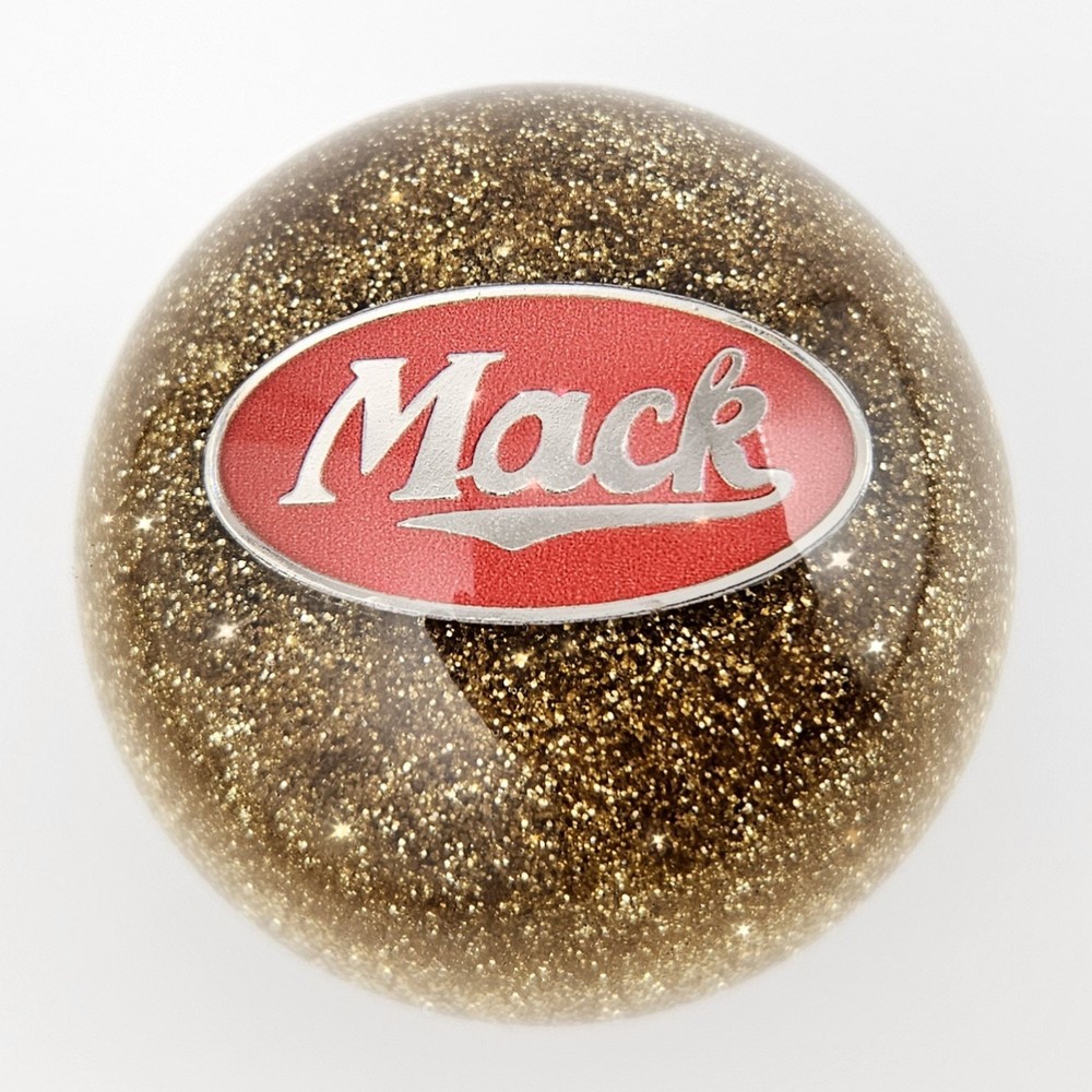 Mack Vintage Roadway Hanco Style Semi Truck Gold Glitter Shift knob