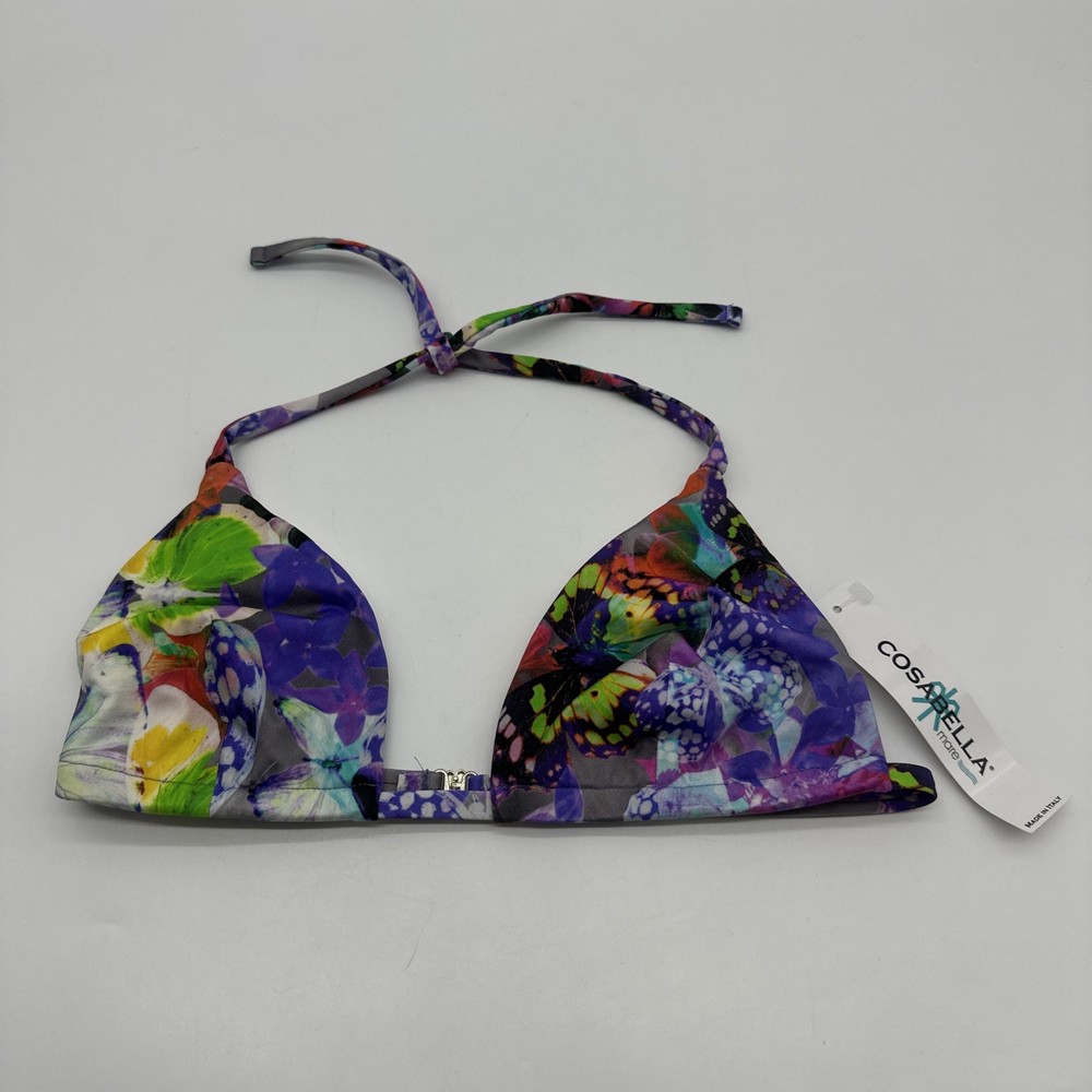 Cosabella Mare Farfalla ADJ Tri Push Up Top Women M Gray Print In Italy .#34495