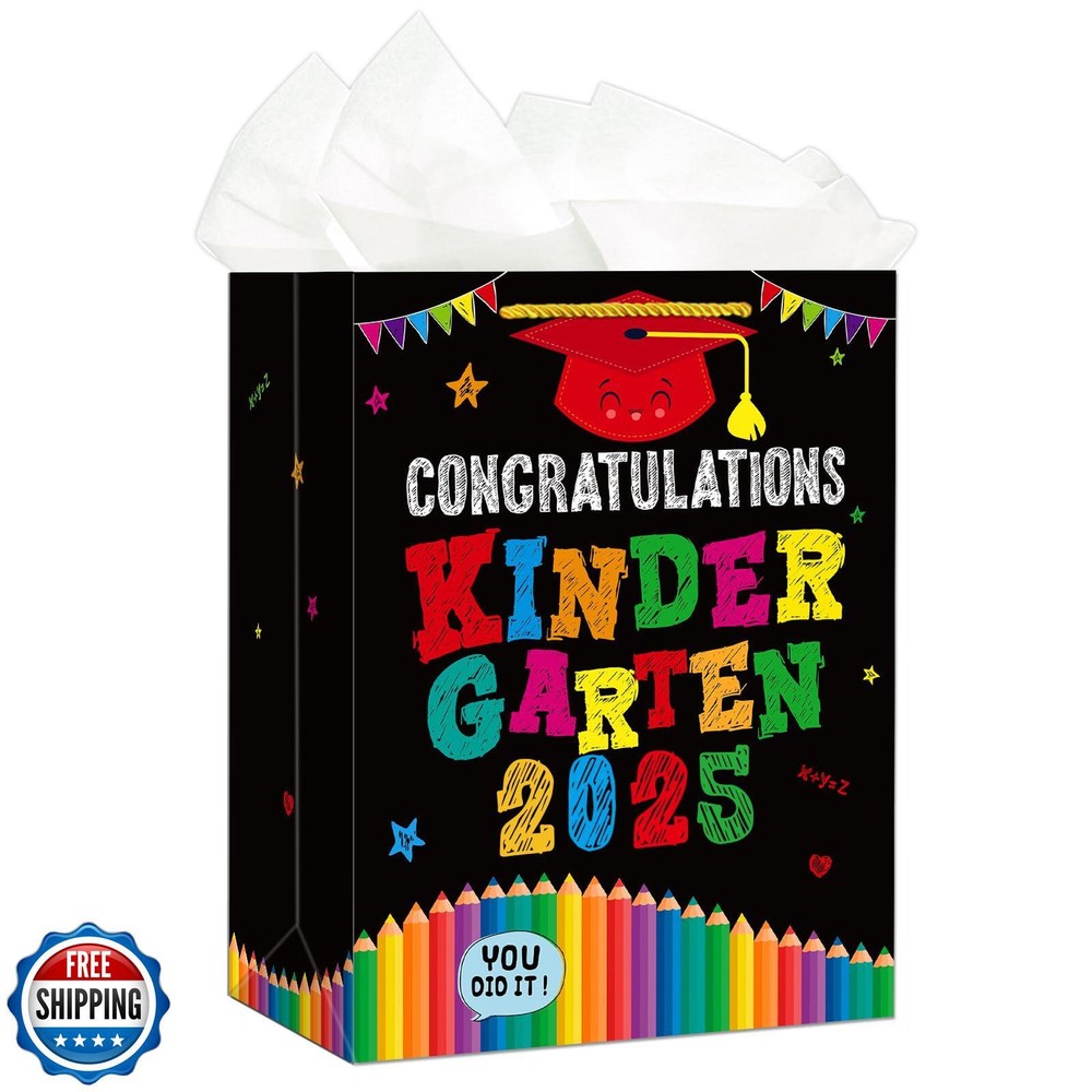 D4DREAM Kindergarten Graduation Gift Bags -11.5'' 2025 Congratulations Presch